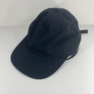 Reigning Champ 6 Panel Cap O/S Black Nylon Adjustable Strap Logo Made‎ in Canada